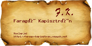 Faragó Kapisztrán névjegykártya