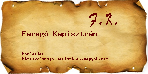 Faragó Kapisztrán névjegykártya